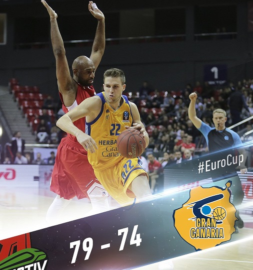 El Gran Canaria encajó un parcial de 16-4 en la recta final y perdió el primer punto contra el Lokomotiv