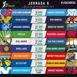 Jornada 6: vuelve el derbi gallego; los grandes juegan en casa salvo el Baskonia