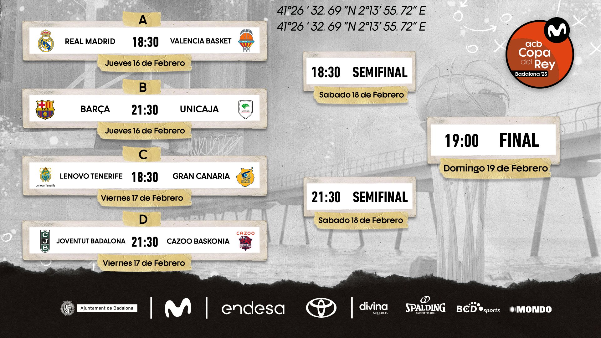 Los partidos Real Madrid-Valencia Basket y Barcelona-Unicaja abren esta tarde la Copa