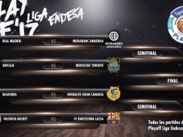 Así quedan los playoffs: RMadrid-Andorra, Baskonia-Gran Canaria, Valencia-Barça y Unicaja-Iberostar