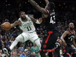 Los Celtics ganan a los Raptors en la prórroga con 43 puntos de Irving; buenos triunfos de Sixers y Grizzlies