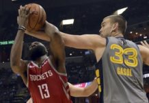 Los Bulls sorprenden a los Spurs; triple-doble de Harden y de Lebron James en las victorias de Rockets y Lakers