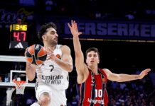 El Real Madrid continúa escalando posiciones tras imponerse al Baskonia (94-87)