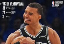Wembanyama lideró el asalto, tras dos prórrogas, en Oklahoma City con 41 puntos y 24 rebotes